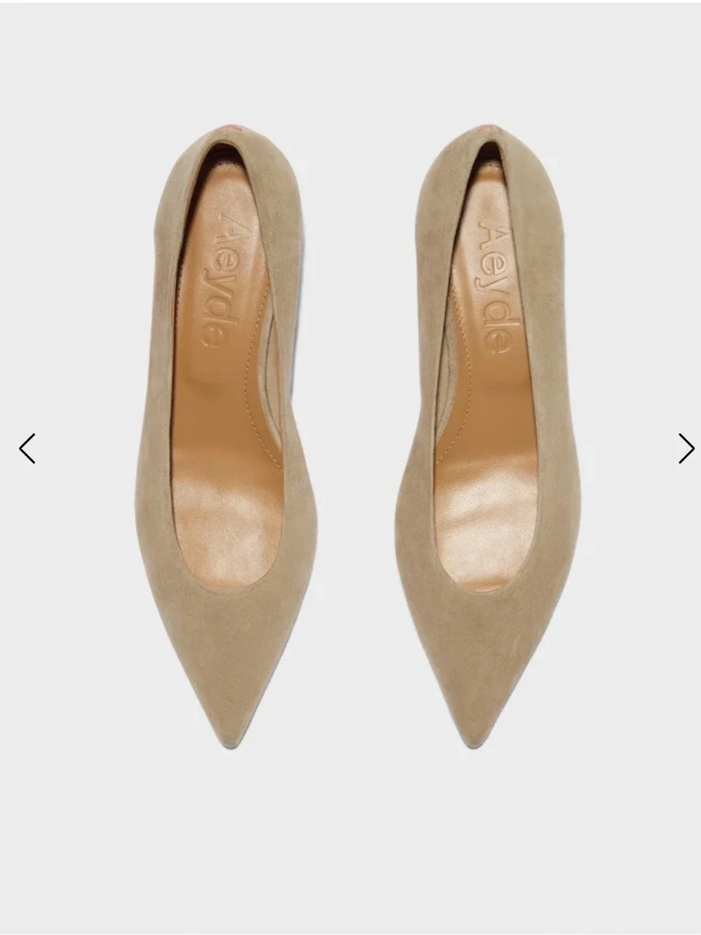 AEYDE Cari Suede Pointed-Toe Pumps SIZE 37